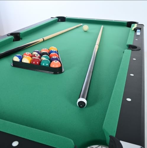 6ft Foldable Pool Table for Home, Billiard Game Table with Accessories, Compact Indoor Sports Entertainment for Family Kids Adults