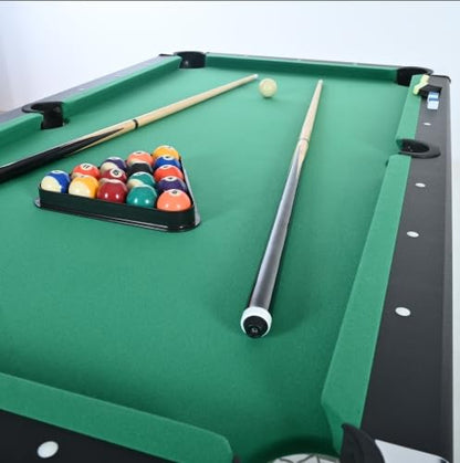 6ft Foldable Pool Table for Home, Billiard Game Table with Accessories, Compact Indoor Sports Entertainment for Family Kids Adults