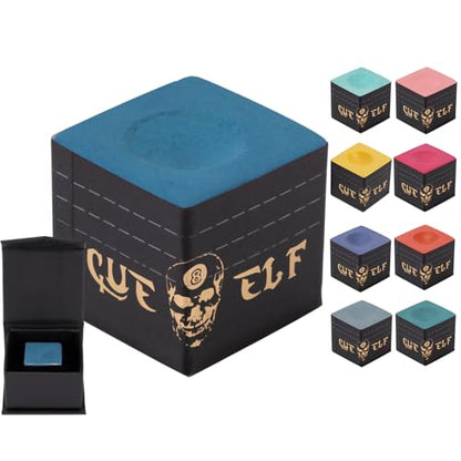 CUEELF Cube Pool Cue Chalk Technology Billiard Pool Stick Chalk for Professional Low Deflection, Durable, Reduces Miscues-1pc - color: Blue