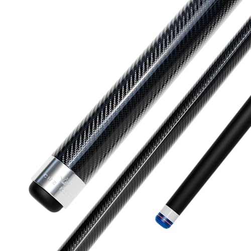Cue-King Pool Cue Military-Grade Carbon Fibre 58” 18oz 2 Piece with 12.5mm Premium Tip Finished in Gloss Exposed Carbon Fibre, Professional Pool Cue - style: Carbon Cue
