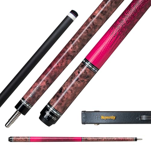 Carbon Fiber Pool Cue,11.8mm/12.5mm Low Deflection Cue Stick,Professional Pool Stick with Case - color: Bird Eye Maple_Pink, size: 11.8mm
