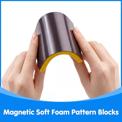Large Shape Magnets - Giant Magnetic Pattern Blocks - Geometric Shapes for Whiteboard & Math Manipulatives - 10 Pcs - style: Large Shape Magnets