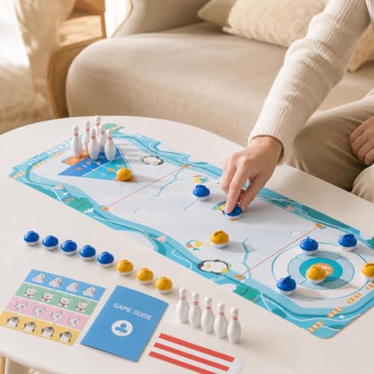 Board Game, Shuffleboard 80cmx30cm, Tabletop Family Game Set for Kids & Adults, Portable Indoor Fun