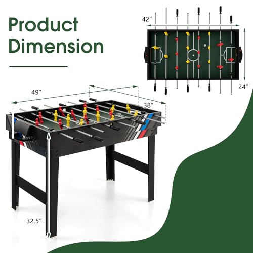 GLACER 4-in-1 Multi Game Table Combo Set w/Foosball, Air Hockey, Billiards & Ping Pong, 49" Professional Game Center for Home, Game Room & Family Night, Adults & Kids