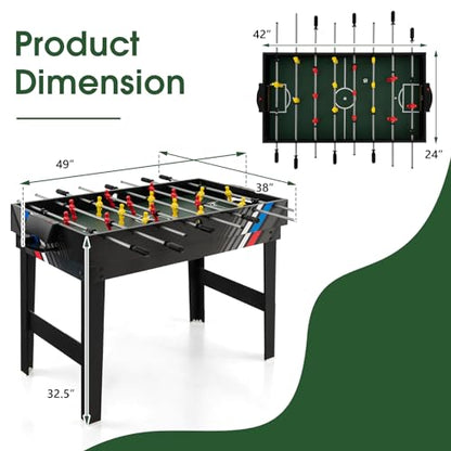 GLACER 4-in-1 Multi Game Table Combo Set w/Foosball, Air Hockey, Billiards & Ping Pong, 49" Professional Game Center for Home, Game Room & Family Night, Adults & Kids