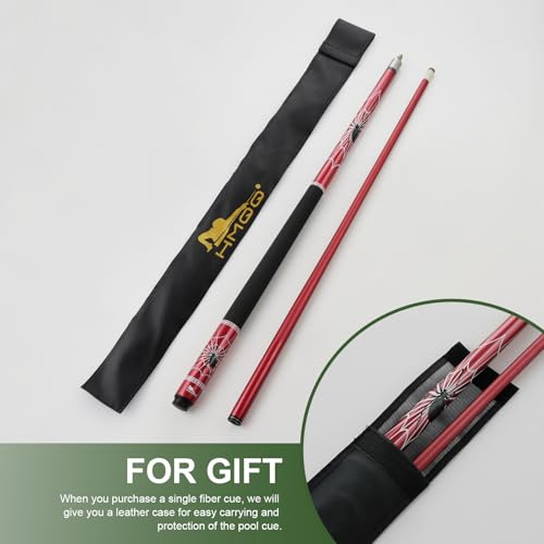 HMQQ 58" 2-Piece Fiberglass Graphite Composite Billiard Pool Cue Sticks (Several Colors Available, Weight from 19oz 21oz) - color: Red, style: 19oz