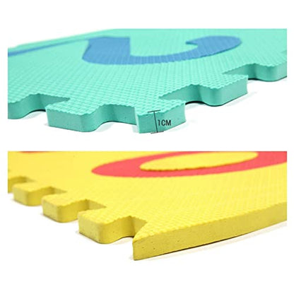 Hopscotch Mat for Play Floor Playmat, 12"×12" Hopscotch Interlocking Foam Tiles, Easy to Assemble & Clean, Soft & Reliable EVA Hopscotch Rug, 10 Large Number Foam Play Mats for Most Surface 7 x 2 Ft