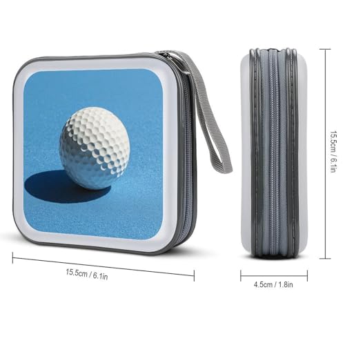 Boys Nursery Art Golf Ball CD Case DVD Storage Case Portable for Car Home Travel