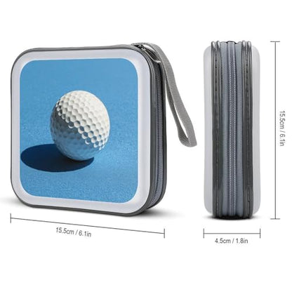 Boys Nursery Art Golf Ball CD Case DVD Storage Case Portable for Car Home Travel