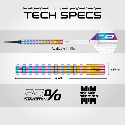 RED Dragon Javelin Series Premium Tungsten Softip Darts Set with Flights and Stems - style: 1
