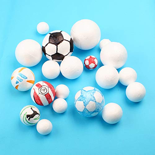 121 PCS 7 Sizes White Foam Balls Polystyrene Craft Balls for Art and Craft, Household, School Projects and Christmas Easter Painting Activity .8’’, 1’’, 1.2’’, 1.6’’, 2’’ Inches - color: 0.8-2.8 Inch