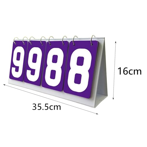 Tabletop Score Flipper, Sports Scoreboard 4 Digits Manual Score Flip Cards Flip Number Score Board for Volleyball Football