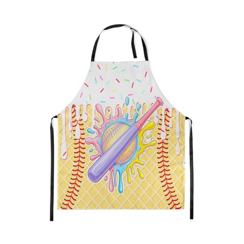 Castle Fairy Ice Cream Drip Baseball Kids Kitchen Apron - color: Colorful