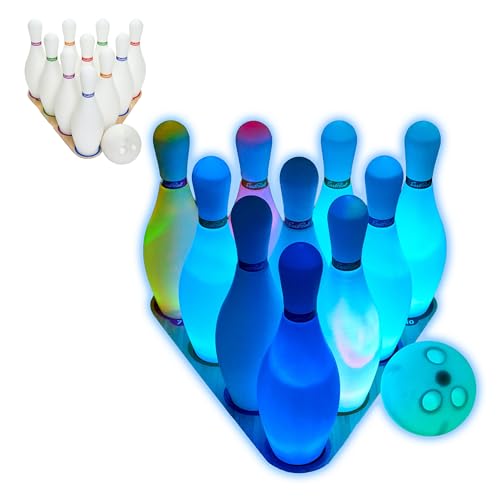 Eastpoint Sports Light Up Bowling Set – Indoor LED Bowling Game for Kids, Families, and Parties