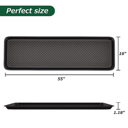 Matace 2 Pack Rubber Extra Large Shoe Tray for Entryway,Long Boot Tray,Slim Boot Mat for Indoor and Outdoor Use,16x55 in, Rectangular (Pack of 2) - size: 55"L x 16"W x 1.2"Th (Pack of 2)