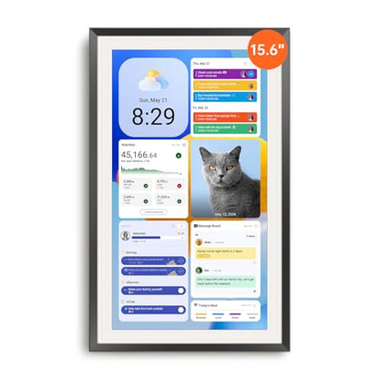 Apolosign 15.6-inch Digital Family Calendar, No Subscription Fee, Smart Wall Planner with Calendar Sync, Chore Chart & Touchscreen Display for Busy Families, Dual Mode, with Stand(Black) - color: Black