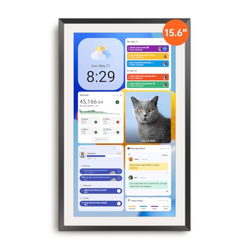 Apolosign 15.6-inch Digital Family Calendar, No Subscription Fee, Smart Wall Planner with Calendar Sync, Chore Chart & Touchscreen Display for Busy Families, Dual Mode, with Stand(Black) - color: Black