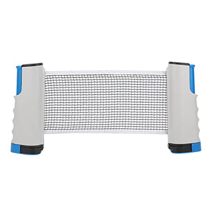 Precise Table Tennis Net Retractable Training Set for Portable Telescopic Grid for Adults and Kids, Plastic, 66.9x5.5 in, 1 Pc - color: Blue Gray