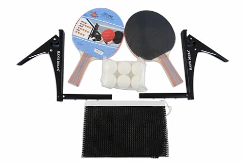 HAN'S DELTA Ping Pong Paddle Sets - 2 or 4 Player Table Tennis Paddles, Pingpong Balls & Net - Table Tennis Equipment & Ping Pong Accessories - style: Deluxe Set (2 Paddles+6 Balls+Heavy Duty Net&Post)