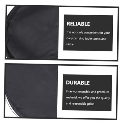 BESPORTBLE Protective Table Tennis Racket Storage Bag with Fixed Bat Holder Oxford Cloth Portable Organizing Case for Pong Paddles and Balls Black