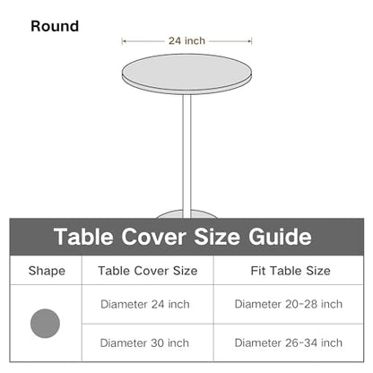 Small Round Fitted Table Cover Cocktail Table Topper Cap Elastic Tablecloth Stretch Spandex Tables Cloth for Bar Pub Party White 24 Inch - color: White, size: 24" (Round)