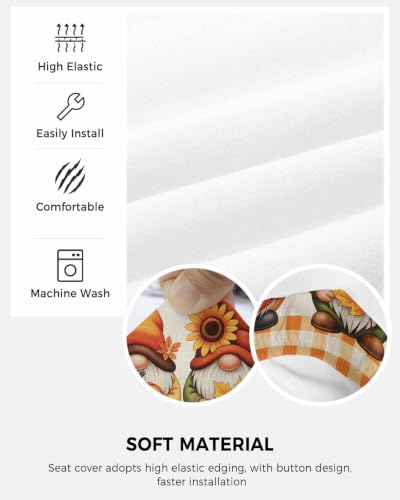 Savannan Office Chair Cover, Country Gnome Fall Maple Leaves Protective Stretch Elastic Universal Cover for Desk Task Chair,Computer Rotating Chair 1 Pcs Pastoral Pumpkin Sunflower