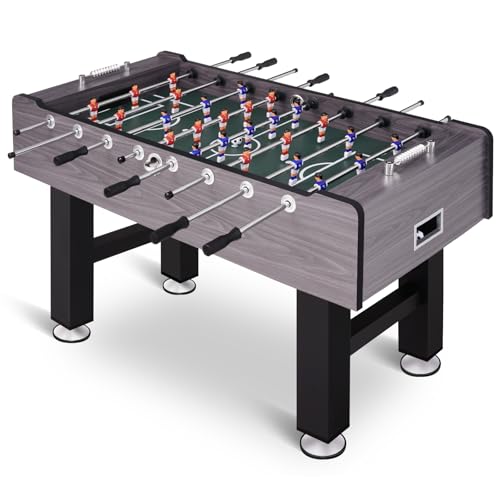 58 Inch Large Size Foosball Table Adult Size, Full Size Soccer Game Table w/2 Balls, Leg Levelers & Heavy-Duty Legs, Durable Arcade Football Table for Game Room, Home, Office, Party
