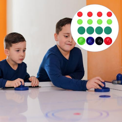 Air Hockey Table Replacement Accessories Plastic Pushers and Pucks with Felt Bottom Pads Fast Gliding Plastic Air Hockey Puck and Pusher Kit for Game Tables