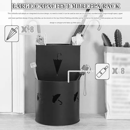 Modern and Simple Cylindrical Umbrella Stand Indoor Holder - Hotel Creative Hollow Partition Bin, Cane Storage Rack - color: White