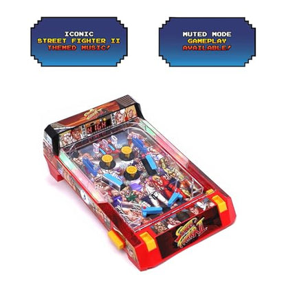 Street Fighter II: Arcade Pinball - Premium Series, Lights & Sounds Iconic Tabletop Game, LED Scoreboard, Vibrating Bumpers, Licensed, Adults-Kids 6+