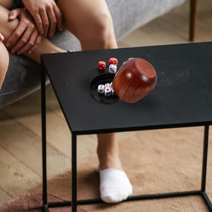 LIOOBO 1set Professional Dice Cup Set Cover and Dice Compact for Parties and Games Lightweight Wooden Design for Indoor and Outdoor Activities