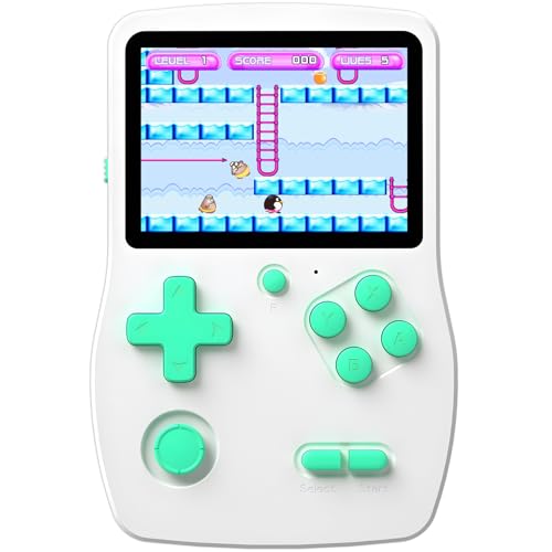 32 Bit Handheld Games for Kids Preloaded 139 Video Games, Portable Video Gaming Player with 3.0" IPS Screen and Rechargeable Battery, Mini Travel Games Electronic Gifts Toys for Boys Girls, White - color: White