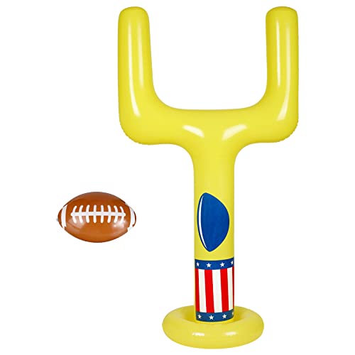 Inflatable Jumbo Football Set Inflatable Football Goal with Ball Target Post Sport Accessories Outdoor Sport for Practice and Fun(Black)(Yellow)