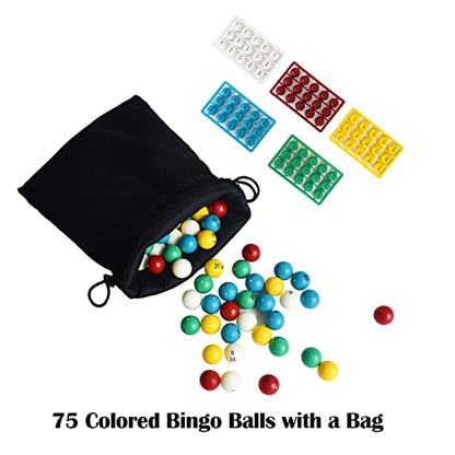 Yuanhe Deluxe Bingo Game Set - Metal Round Cage, 75 Colored Bingo Balls, 100 Bingo Cards, 500 Mixed Chips and Master Board for Large Groups, Parties - style: Deluxe Set