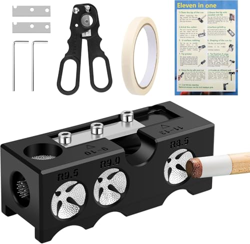 Billiards Pool cue Tips Replacement kit, Professional Billiards Accessory for Repairing, Scuffing and Shaping Cue Tips Perfect for Players at All Levels