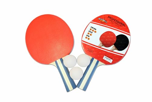 HAN'S DELTA Ping Pong Paddle Sets - 2 or 4 Player Table Tennis Paddles, Pingpong Balls & Net - Table Tennis Equipment & Ping Pong Accessories - style: Professional Set (2 Paddles+3 Balls)