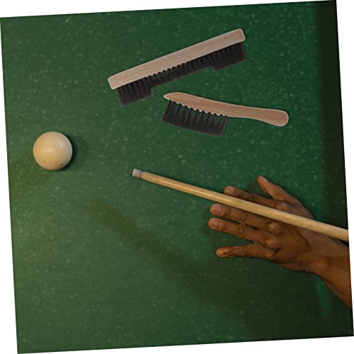 2pcs Pool Table Brush Set Wooden Cleaning Tool with Durable Pe Bristles for Billiard Table Dust Removal Includes Surface and Rail Brushes