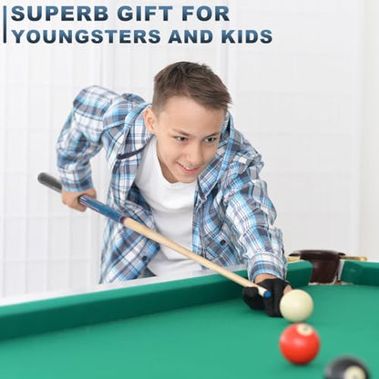 36 Inch/ 42 Inch/ 48 Inch Short Pool Cue Stick for Kids, Canadian Maple Billiard Cues for Tight Spaces - color: Blue 48"