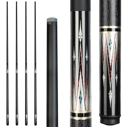 AKLOT Fiberglass Graphite Composite 4 Billiard Pool Cue Sticks 20oz 58inch 13 MM Cue Tip One-Piece Pool Cue Low-Deflection Billiard Cue for Home & Bar Play