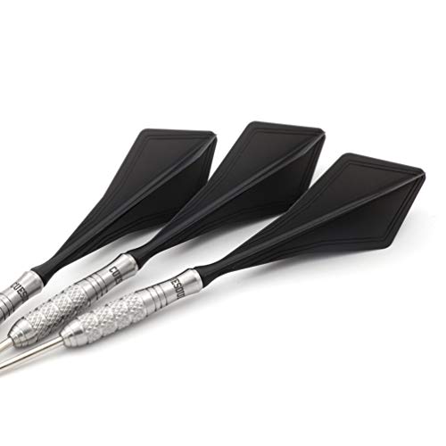 CUESOUL TRAJ AK8 New Integrated Dart Flights and Shafts Wave Shape,Very Slim Dart Flight 3 Sets - color: Diamond Shape-Black