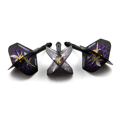 CUESOUL ROST Integrated Dart Shaft and Dart Flight Standard/Slim/Diamond/Big Wing/Tear/Diamond - color: 28mm-Standard Shape-Purple Beauty