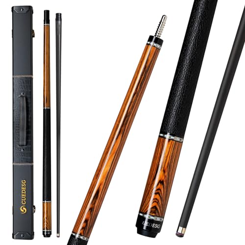 Carbon Fiber Pool Cue Stick 10.5mm/11.8mm/12.5mm,Low Deflection Pool Stick with Rare Wood Butt,Professional Cue Stick with Box Case - color: Bocote Wood_10.5mm