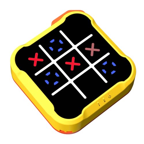 Tic Tac Toe Bolt Game, Handheld Electric Puzzle Game, Electronic Board Games for Educational and Memory Growth, Gift Ideal for Kids and Adults' Birthday, Portable Travel Games for Car Ride - color: Yellow