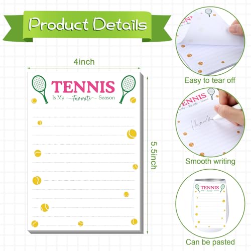 Ctosree 12 Pcs Tennis Gifts for Men Women Funny Sticky Notes Memo Pads for Daily Use Tennis Party Favors Decorations Supplies - style: Tennis
