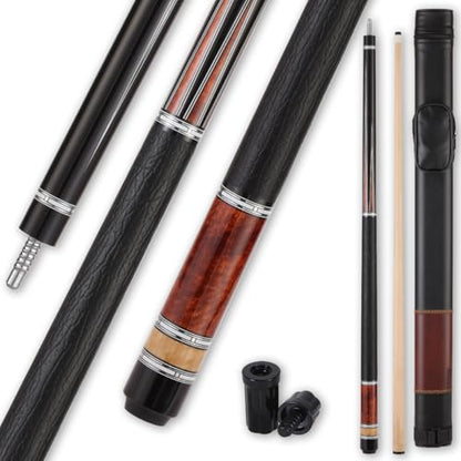 10mm .5mm mm Canadian Maple Pool Cue Stick Set(with Case), 58 inch 19, 19.5 Oz Pool Stick, 2-Piece Grey Brown Billiard Pool Cue Stick - color: 11.5mm(19.5oz)