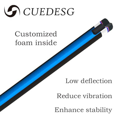 Carbon Fiber Pool Cue Stick 10.5mm/11.8mm/12.5mm,Low Deflection Pool Stick with Rare Wood Butt,Professional Cue Stick with Box Case - color: Rengas_11.8mm