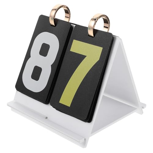 Toyvian Mini Flip Scoreboard Score Keeper Flipper Acrylic White Portable Tabletop Score Counter for Soccer Basketball Volleyball Baseball Card Games