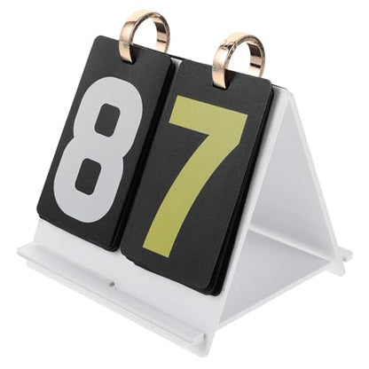 Toyvian Mini Flip Scoreboard Score Keeper Flipper Acrylic White Portable Tabletop Score Counter for Soccer Basketball Volleyball Baseball Card Games