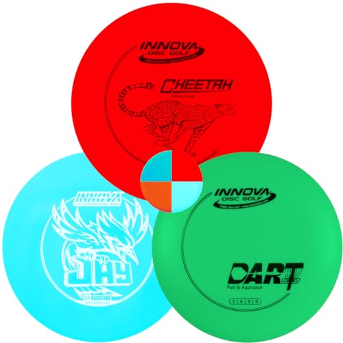 Innova Disc Golf DX 3 Disc Set | Driver, Midrange, Putter | Cheetah, Jay, Dart + G3T Blank top mini