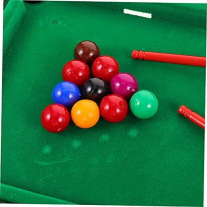 BESPORTBLE 1set Mini Desktop Billiard Game Fun Tabletop Pool Table Toy for Boys and Girls and Adults for Home Office School and Travel Complete Cues and Accessories